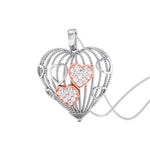 Load image into Gallery viewer, Designer Heart of Hearts Rose Gold Platinum Pendant with Diamonds JL PT P 8000   Jewelove.US
