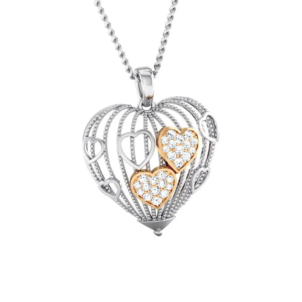 Designer Heart of Hearts Rose Gold Platinum Pendant with Diamonds JL PT P 8000   Jewelove.US