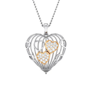 Designer Heart of Hearts Rose Gold Platinum Pendant with Diamonds JL PT P 8000   Jewelove.US