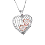 Load image into Gallery viewer, Designer Heart of Hearts Rose Gold Platinum Pendant with Diamonds JL PT P 8000   Jewelove.US
