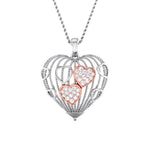 Load image into Gallery viewer, Designer Heart of Hearts Rose Gold Platinum Pendant with Diamonds JL PT P 8000   Jewelove.US
