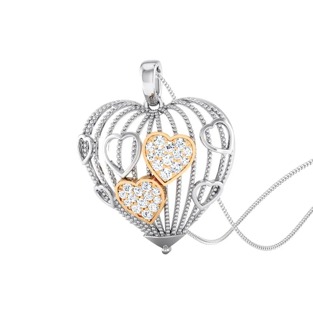 Designer Heart of Hearts Rose Gold Platinum Pendant with Diamonds JL PT P 8000  Yellow-Gold Jewelove.US