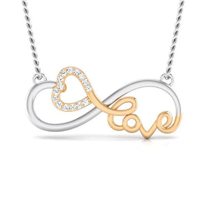 Designer Infinity Love Heart Platinum Pendant with Gold & Diamonds JL PT P 8086   Jewelove.US