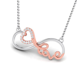 Designer Infinity Love Heart Platinum Pendant with Gold & Diamonds JL PT P 8086  Rose-Gold Jewelove.US