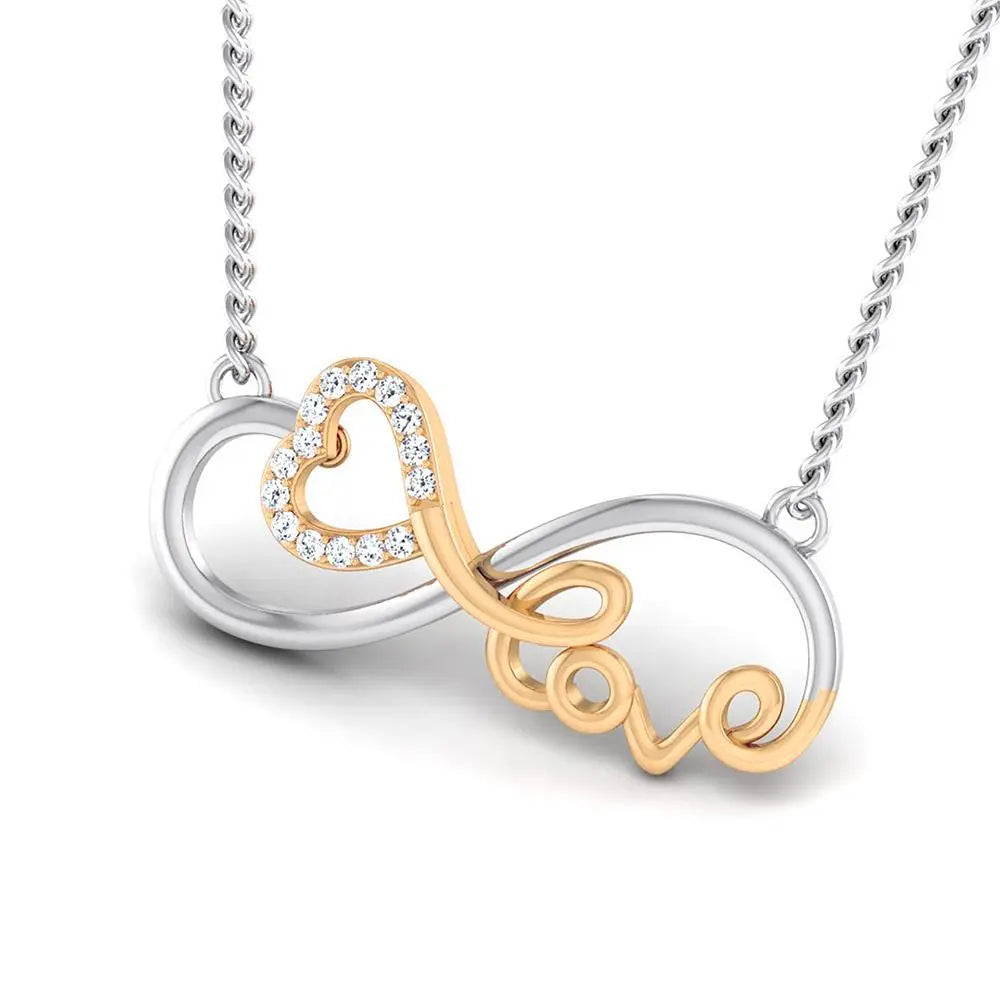 Designer Infinity Love Heart Platinum Pendant with Gold & Diamonds JL PT P 8086  Yellow-Gold Jewelove.US