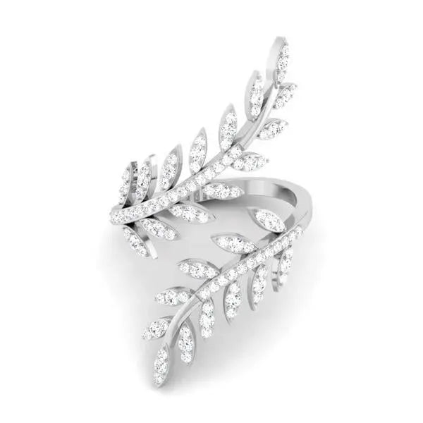 Designer Long Platinum Ring with Diamonds JL PT 554   Jewelove.US