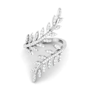 Designer Long Platinum Ring with Diamonds JL PT 554   Jewelove.US