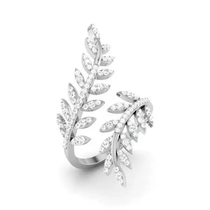 Designer Long Platinum Ring with Diamonds JL PT 554   Jewelove.US