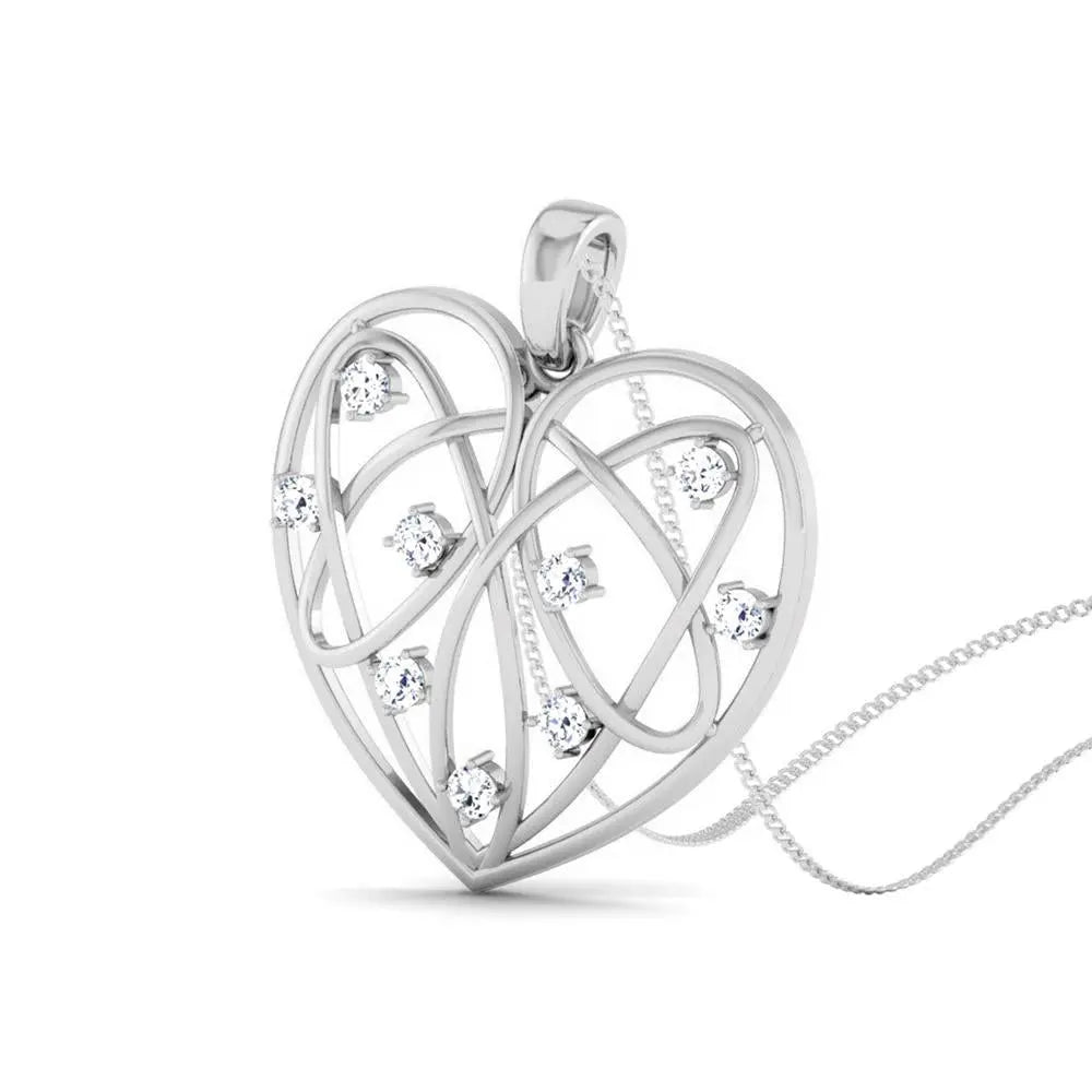 Designer Loops Platinum Pendant with Diamonds JL PT P 8103   Jewelove.US