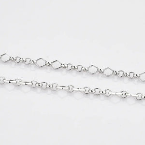 Designer Platinum Chain with Alternating Square and Round Links JL PT CH 769   Jewelove.US