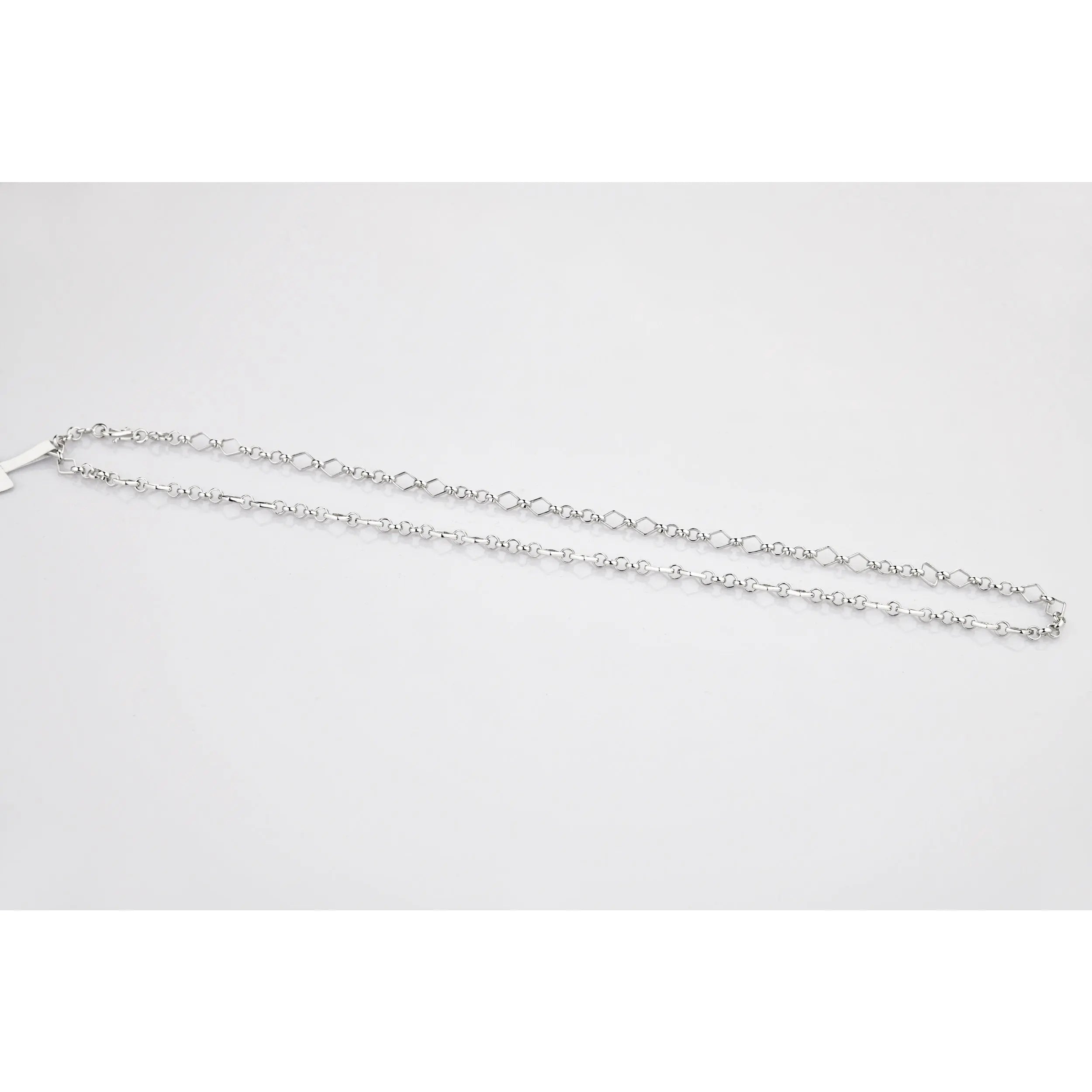 Designer Platinum Chain with Alternating Square and Round Links JL PT CH 769   Jewelove.US