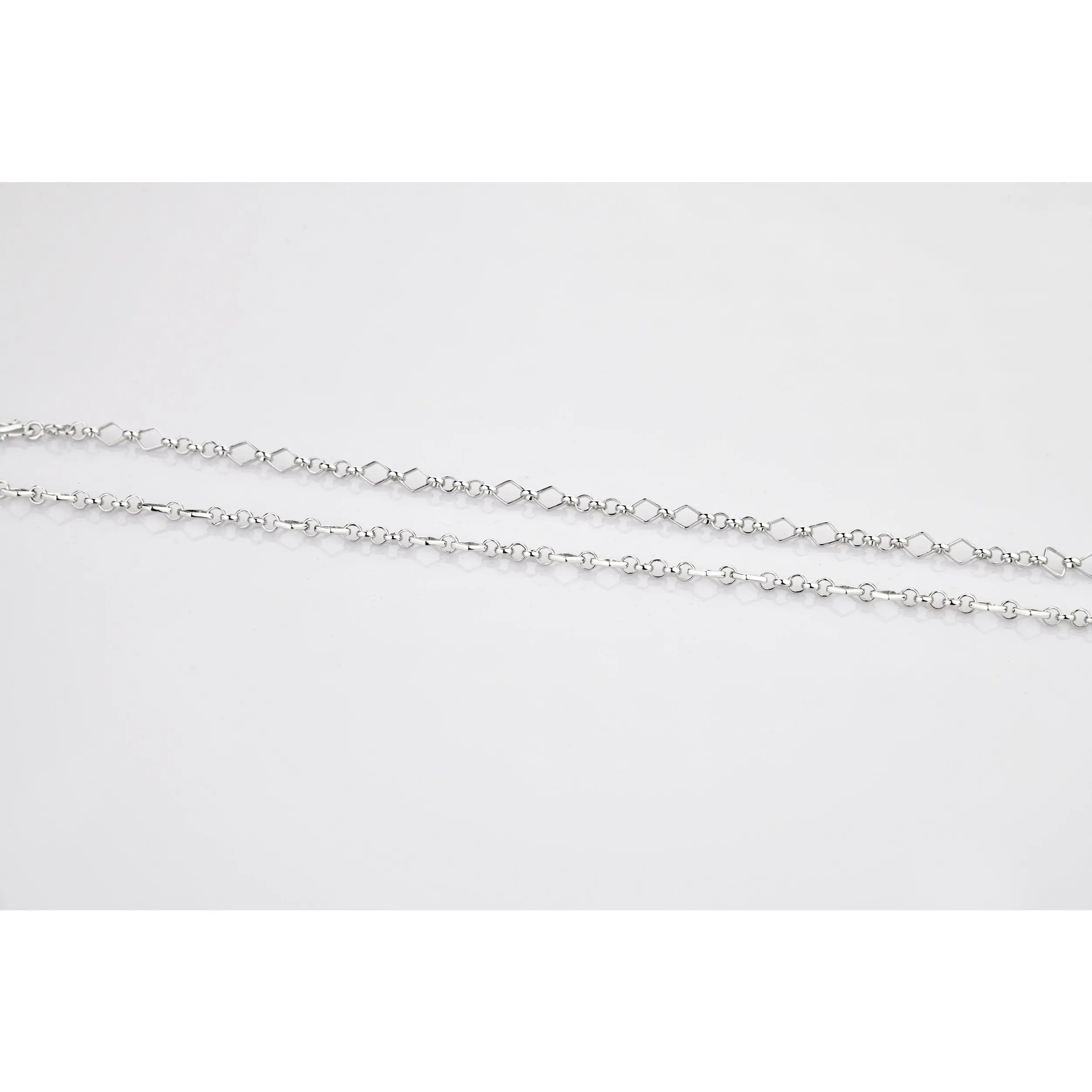 Designer Platinum Chain with Alternating Square and Round Links JL PT CH 769   Jewelove.US