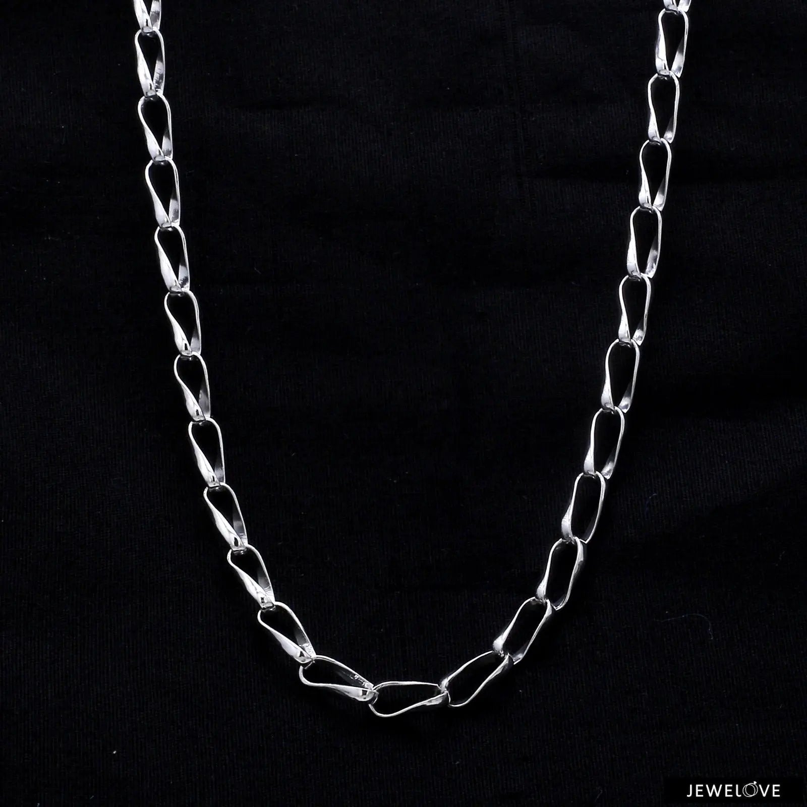 Designer Platinum Chain with Curved Link JL PT CH 781   Jewelove.US