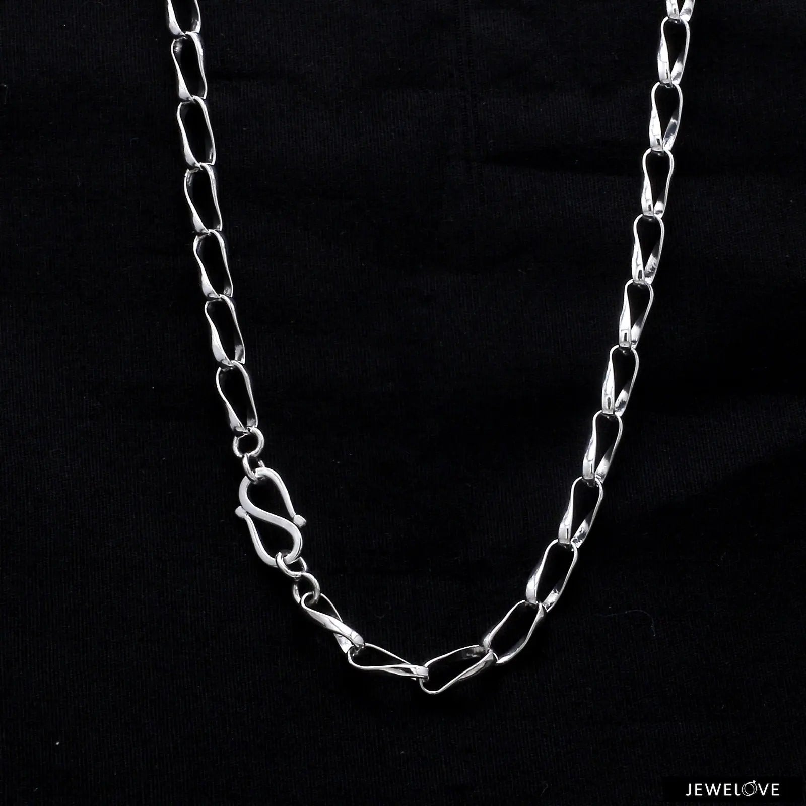 Designer Platinum Chain with Curved Link JL PT CH 781   Jewelove.US