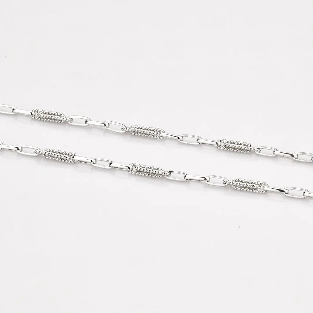 Designer Platinum Chain with Intermittent Milgrain Links JL PT CH 816   Jewelove.US