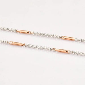 Designer Platinum Chain with Rose Gold Blocks JL PT CH 808   Jewelove.US