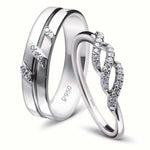 Load image into Gallery viewer, Designer Platinum Couple Rings with Diamonds JL PT 452  Both-VVS-GH Jewelove
