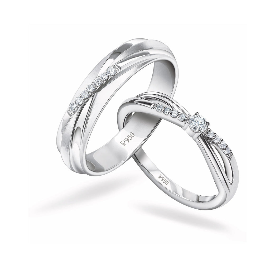 Designer Platinum Couple Rings with Diamonds JL PT 912   Jewelove.US