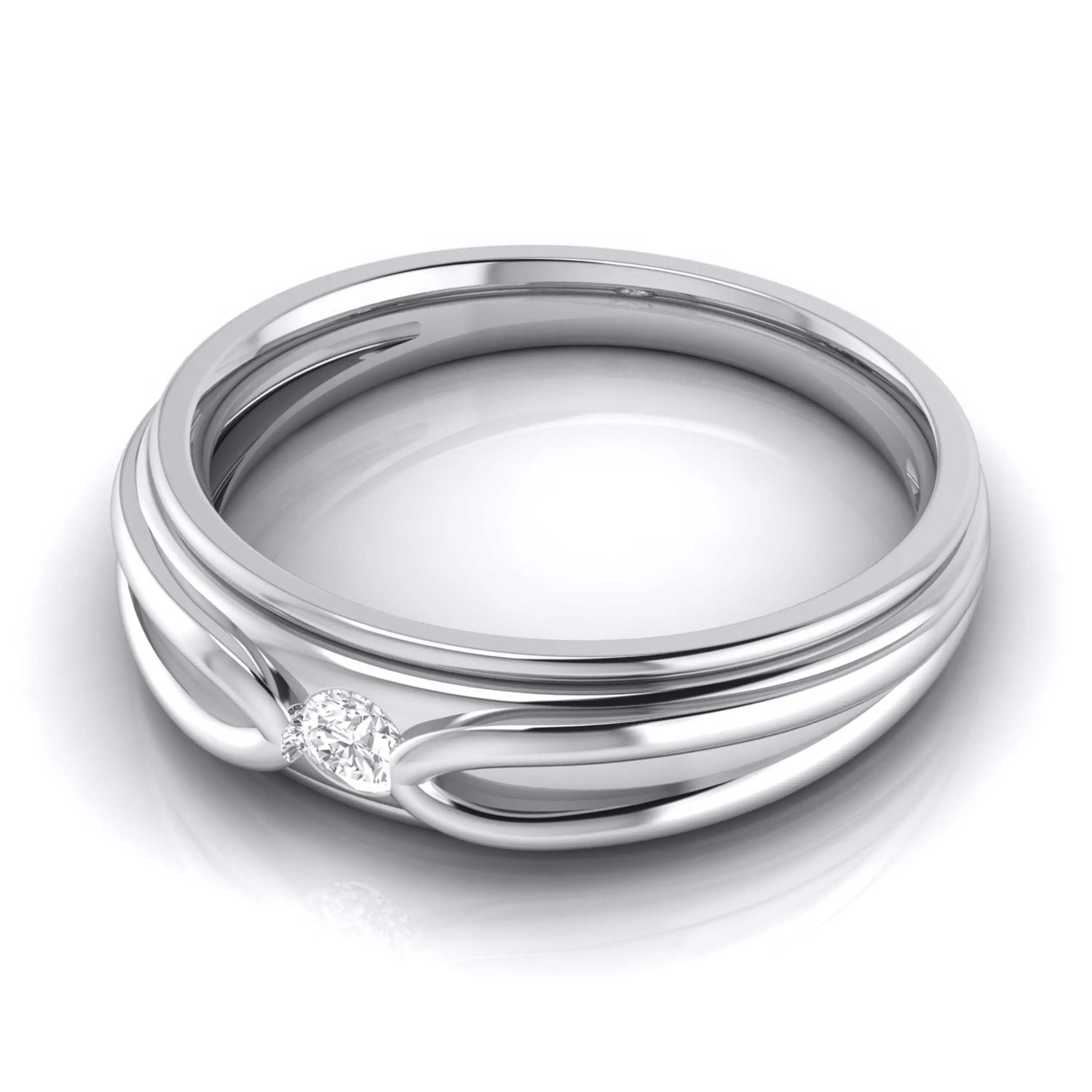 Platinum Diamond Couple Ring with Matte Finish JL PT CB 57