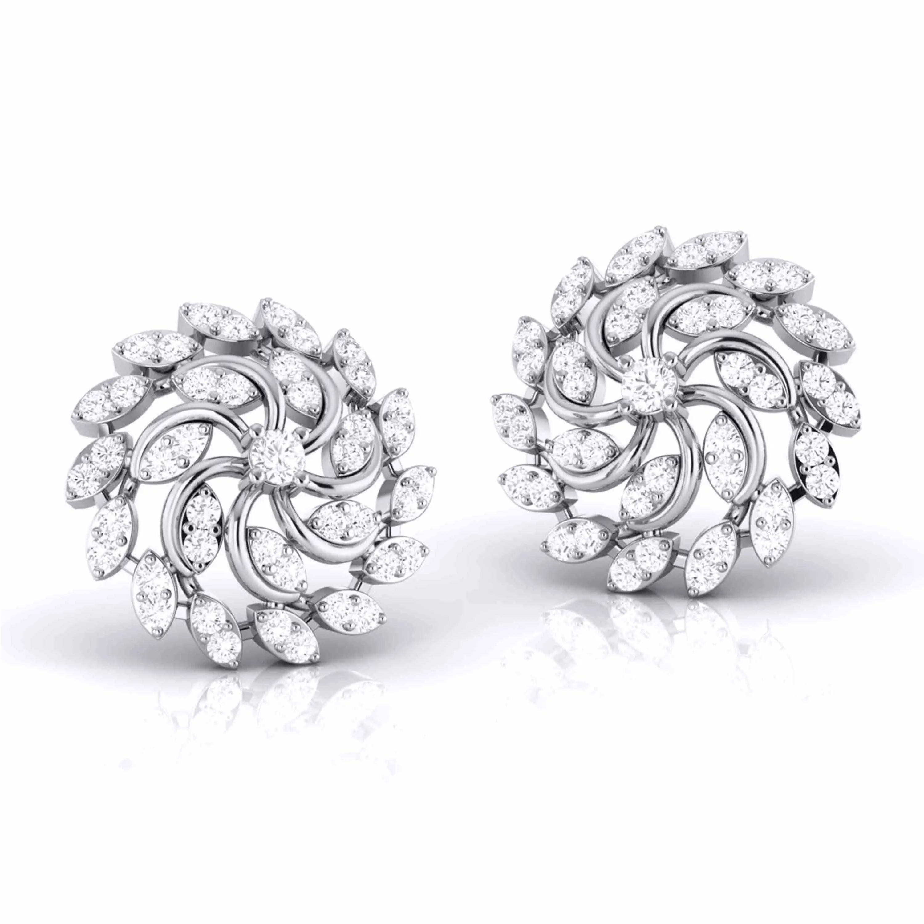 Designer Platinum Diamond Earrings for Women JL PT E MST 13   Jewelove.US