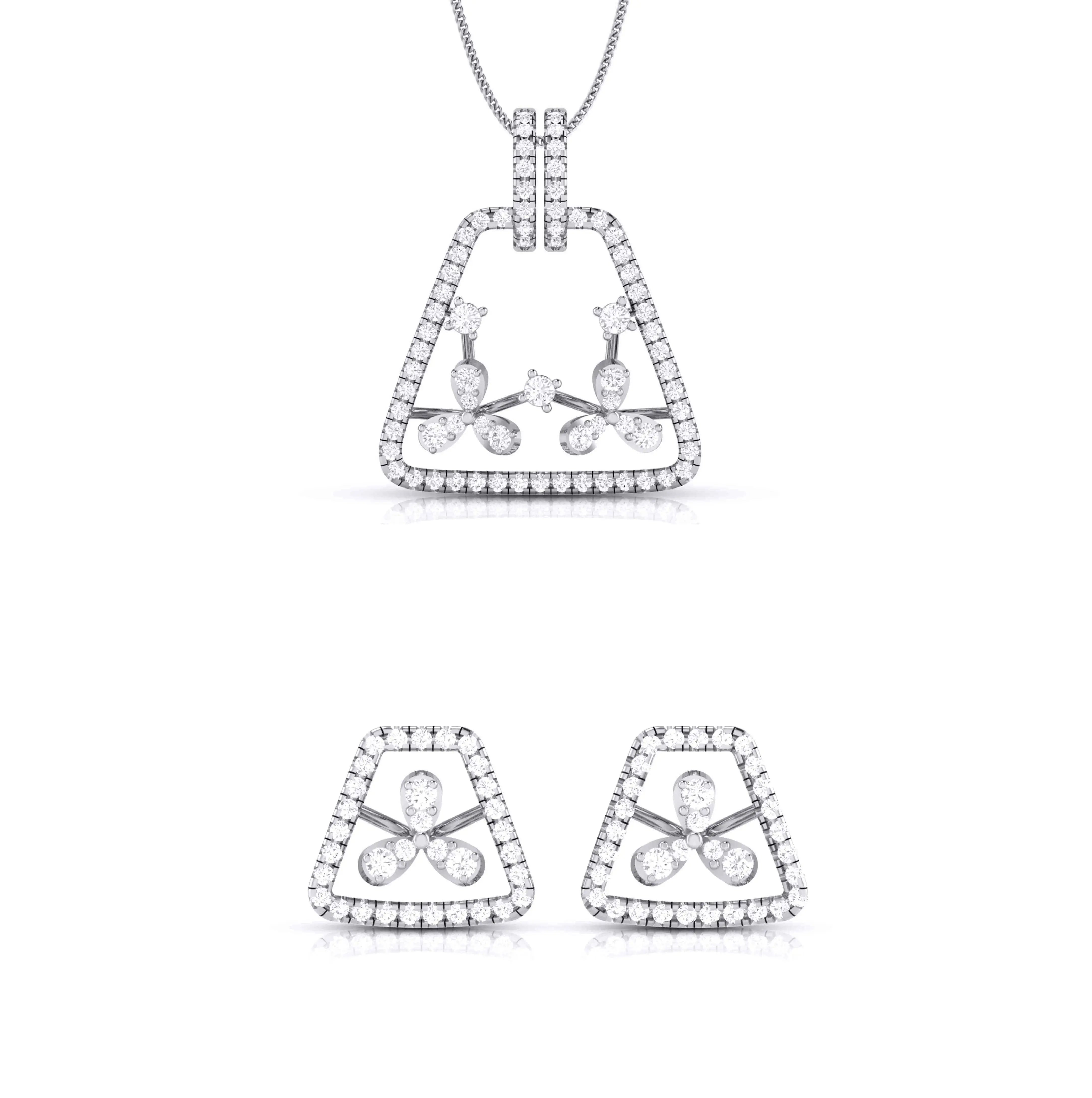 Designer Platinum Diamond Pendant Set JL PT P 30  Pendant-Set Jewelove.US
