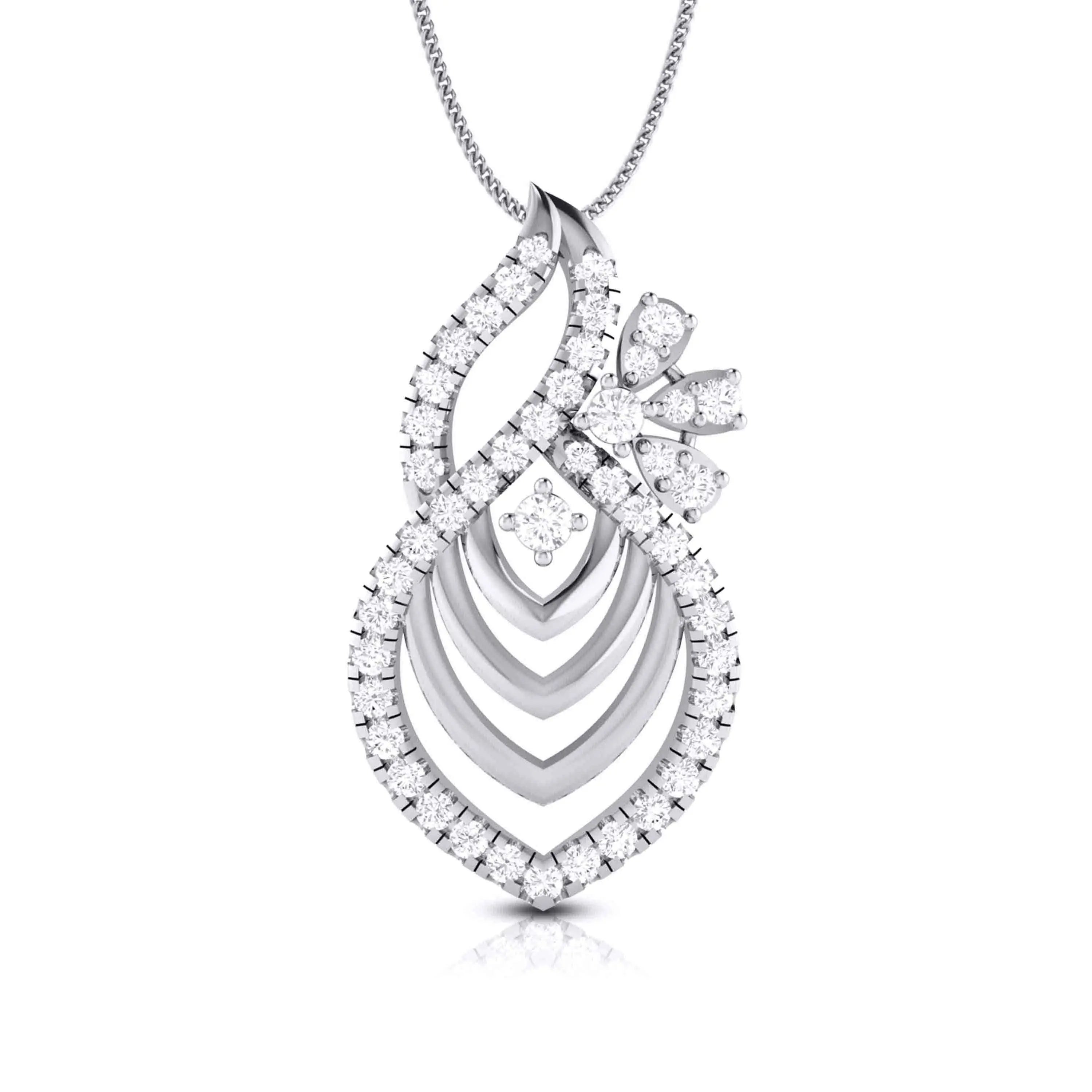 Designer Platinum Diamond Pendant Set JL PT P 4   Jewelove.US