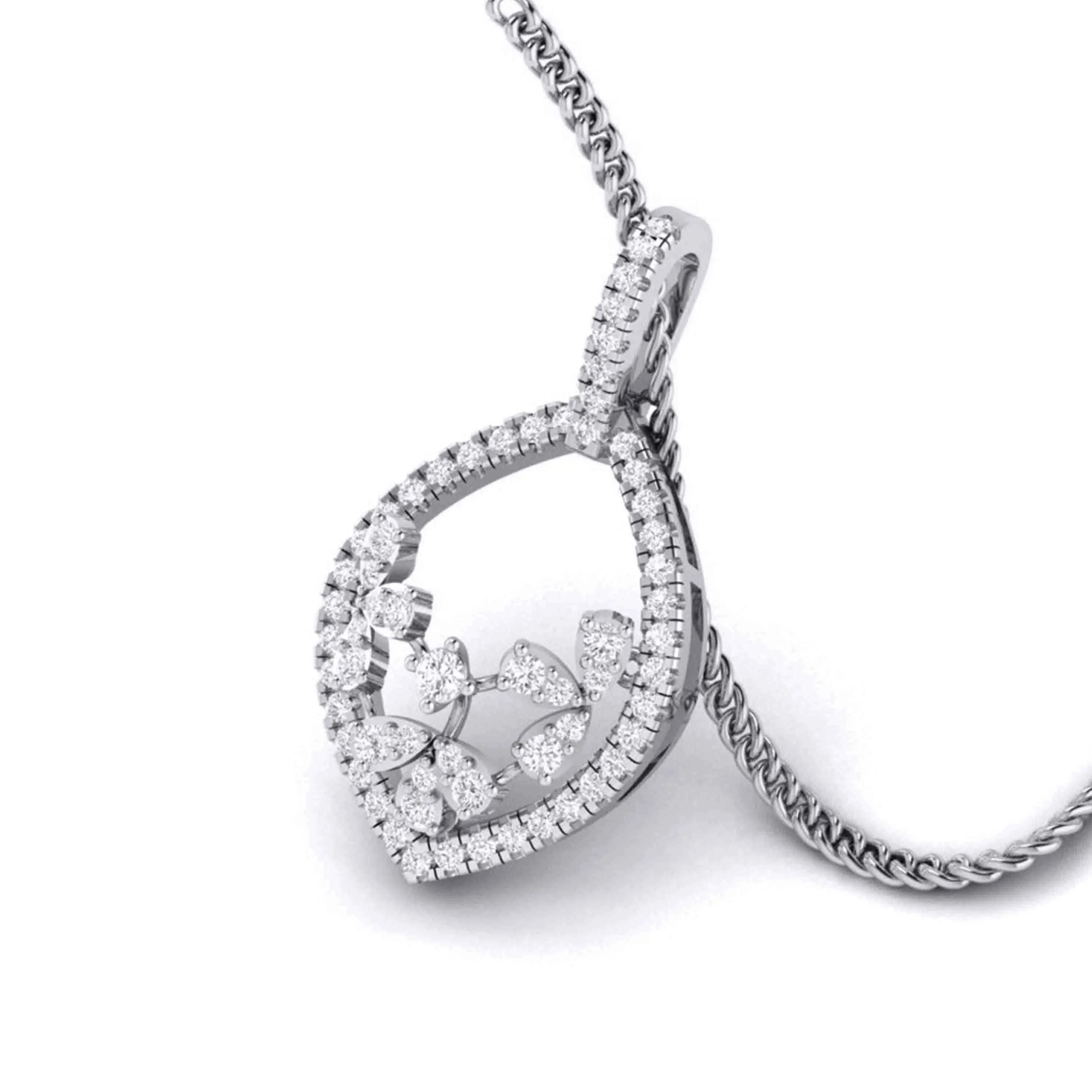 Designer Platinum Diamond Pendant Set JL PT P 7   Jewelove.US
