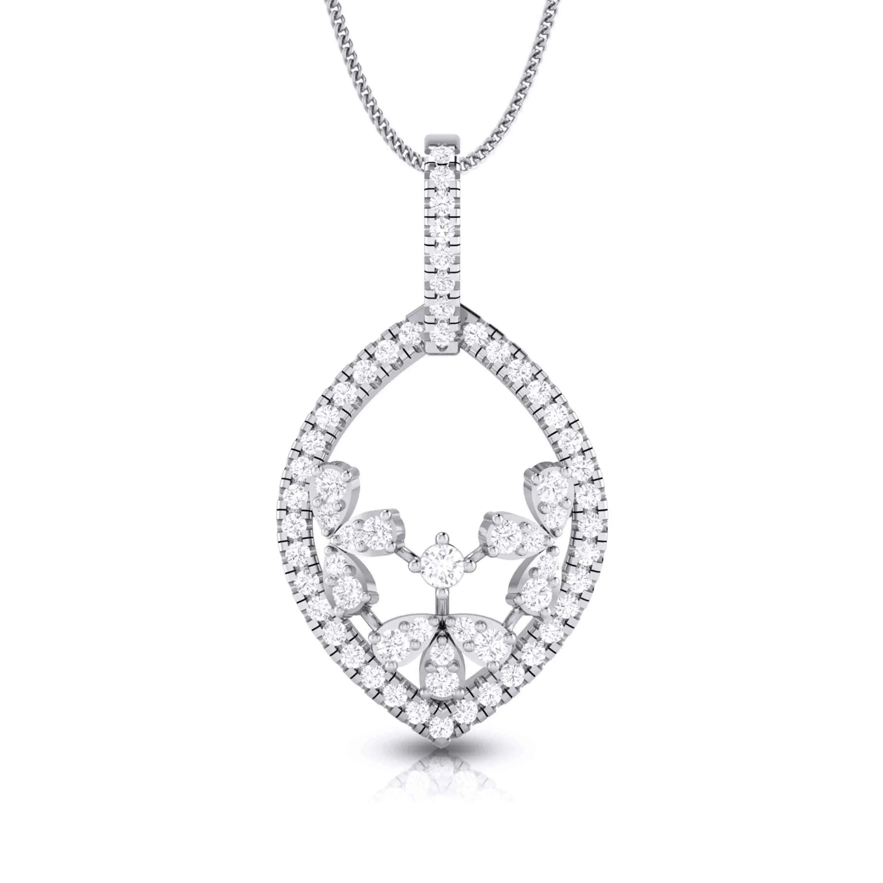 Designer Platinum Diamond Pendant Set JL PT P 7   Jewelove.US