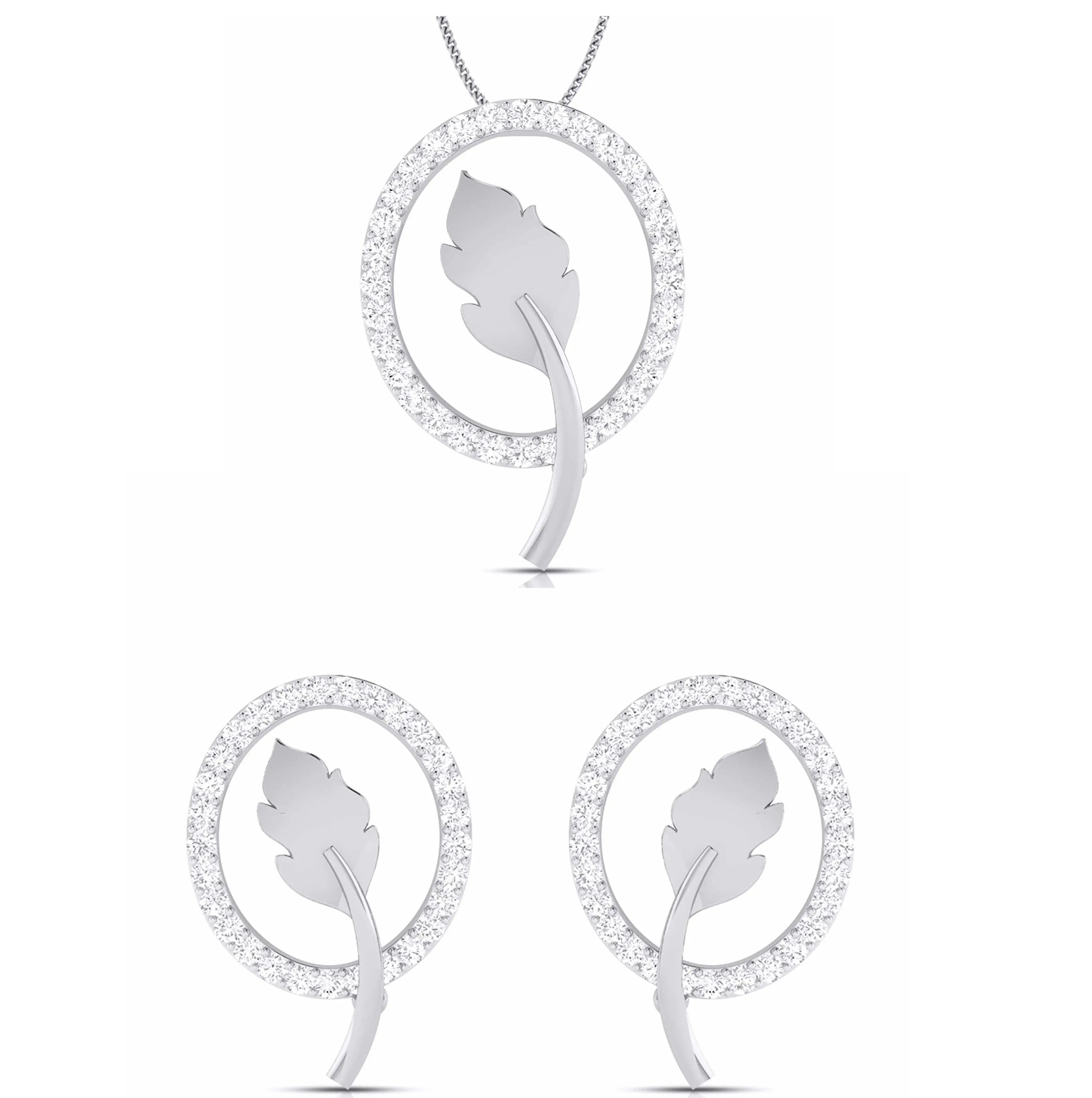 Designer Platinum Diamond Pendant Set JL PT P BT 37-F  Pendant-Set Jewelove.US