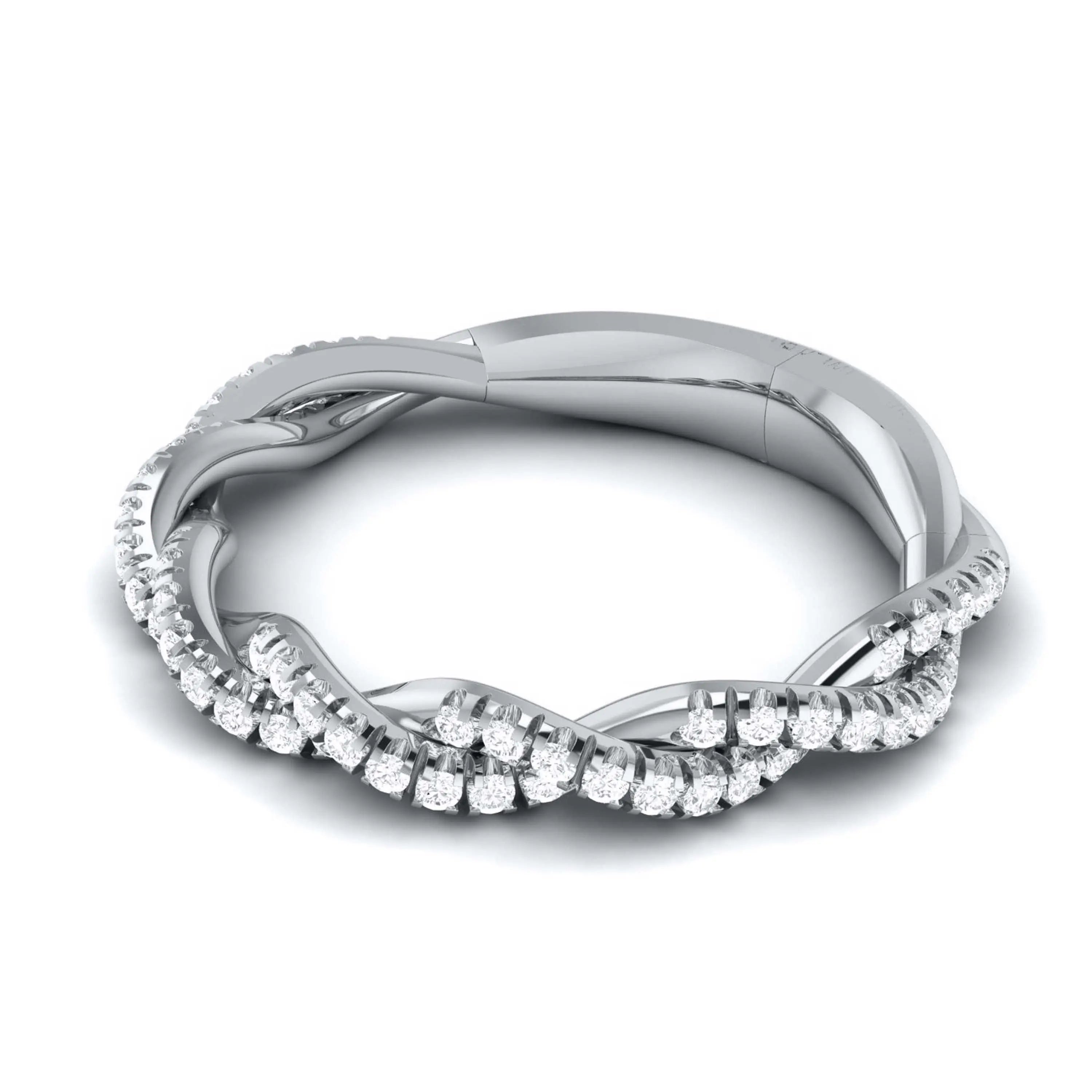 Designer Platinum Diamond Ring with Twist JL PT R-80   Jewelove.US