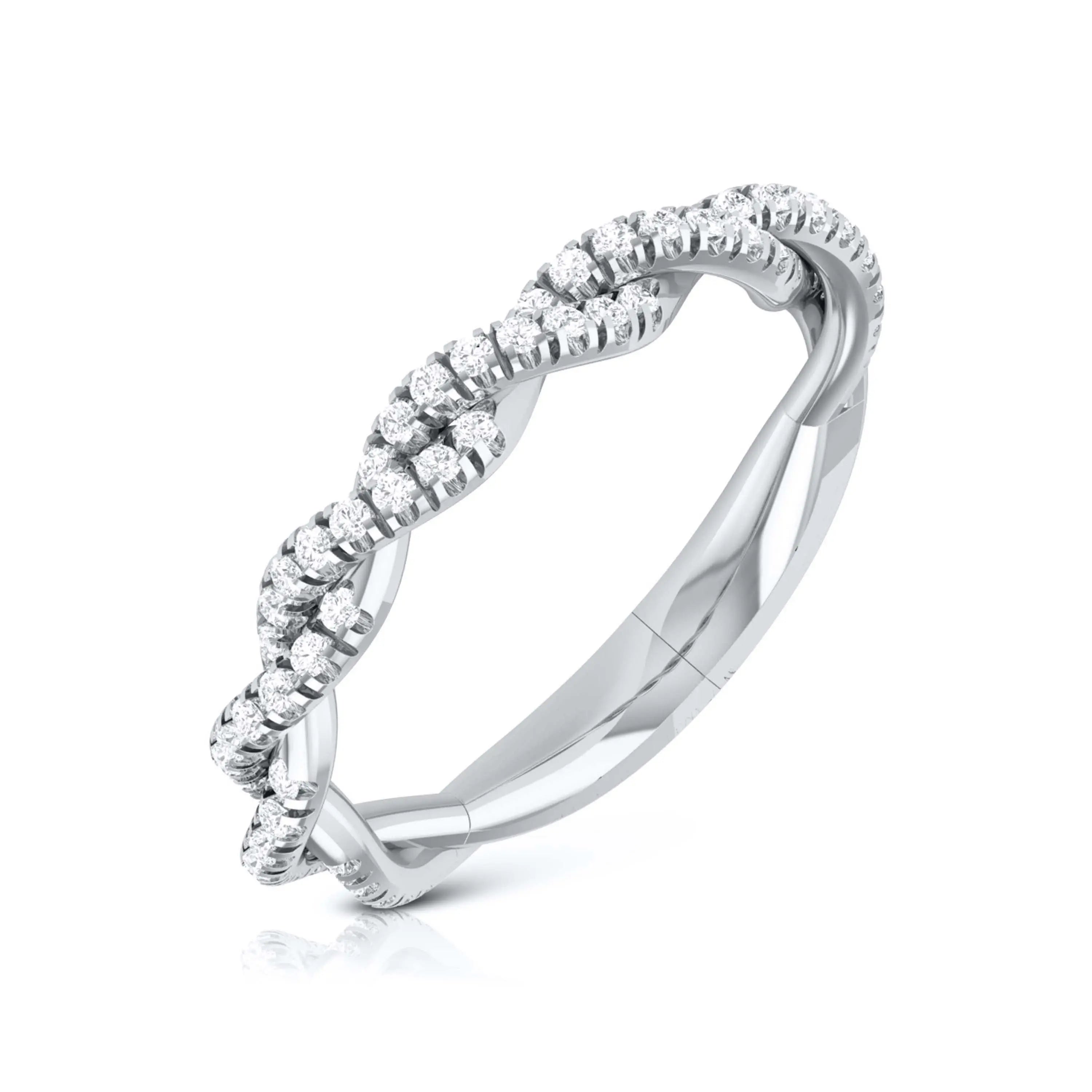 Designer Platinum Diamond Ring with Twist JL PT R-80  VVS-GH Jewelove.US