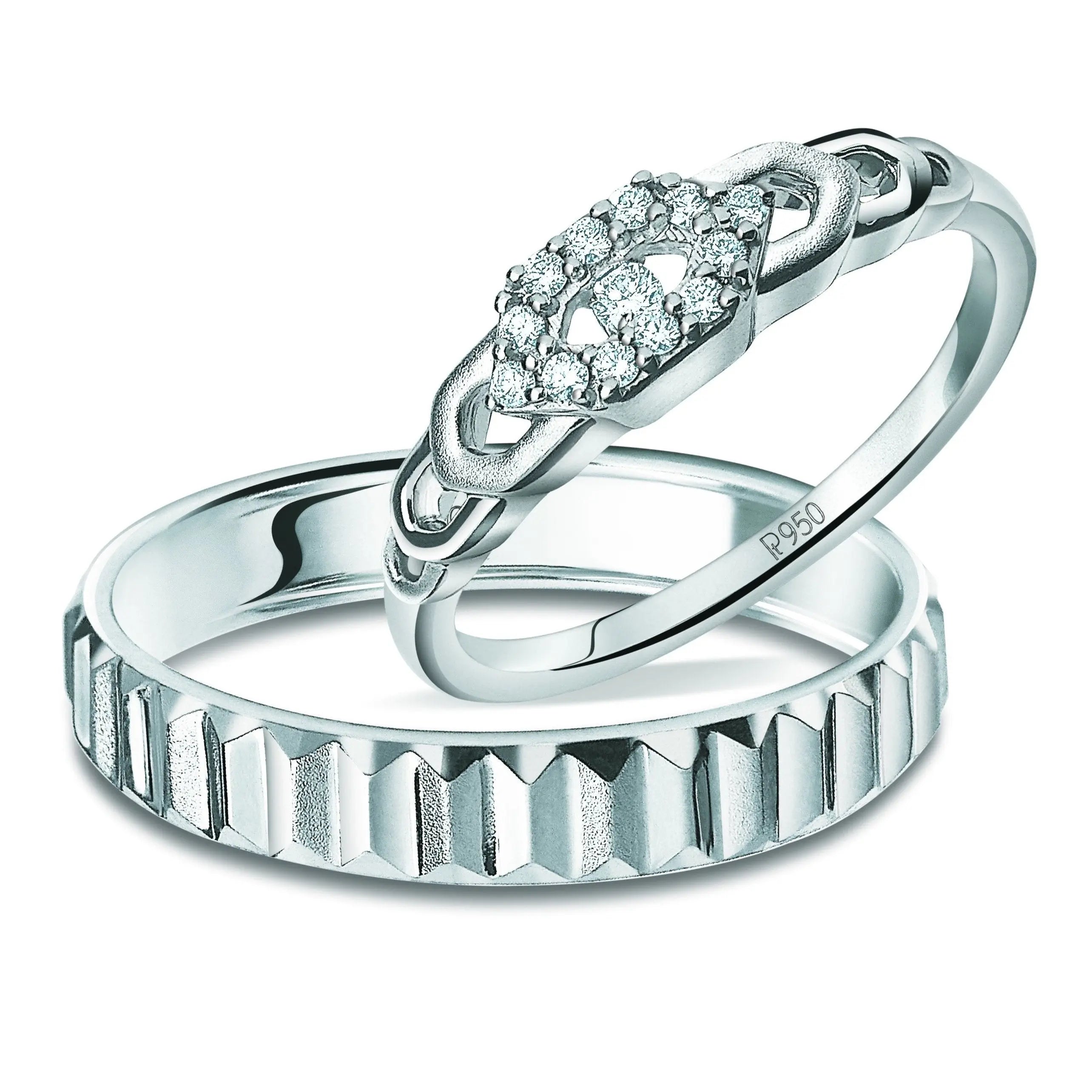 Designer Platinum Diamonds Couple Rings JL PT 931   Jewelove.US