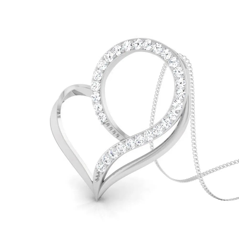 Designer Platinum Heart Pendant with Diamonds JL PT P 8095   Jewelove