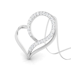 Designer Platinum Heart Pendant with Diamonds JL PT P 8095   Jewelove