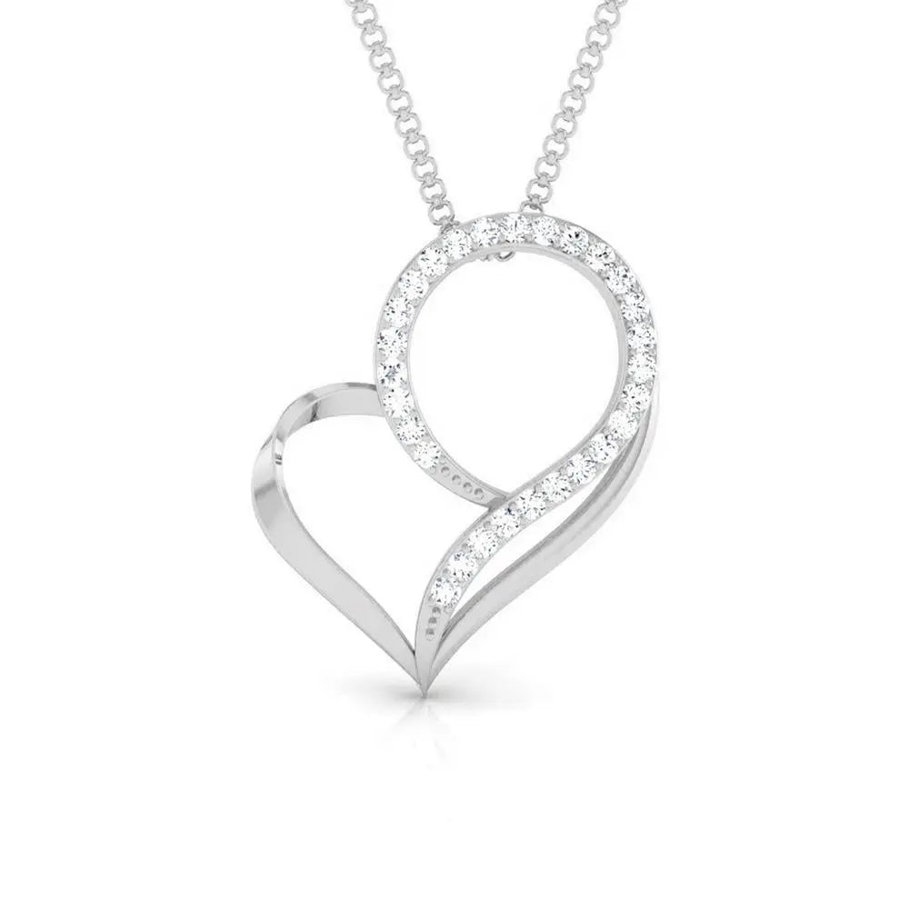 Designer Platinum Heart Pendant with Diamonds JL PT P 8095   Jewelove