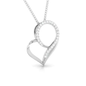 Designer Platinum Heart Pendant with Diamonds JL PT P 8095   Jewelove