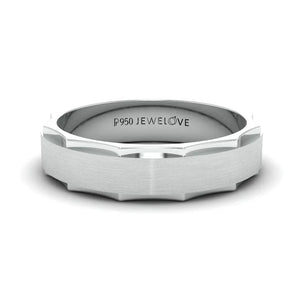 Designer Platinum Ring for Men with Cut Edges JL PT 682   Jewelove.US