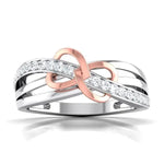Load image into Gallery viewer, Designer Platinum Ring with Diamonds with A Touch of Rose Gold Polish JL PT 566   Jewelove.US
