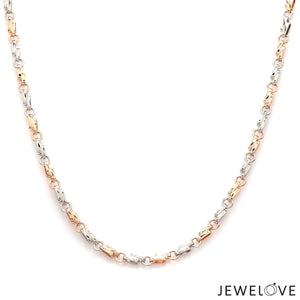 Designer Platinum Rose Gold Chain with Alternate Links JL PT CH 782   Jewelove.US