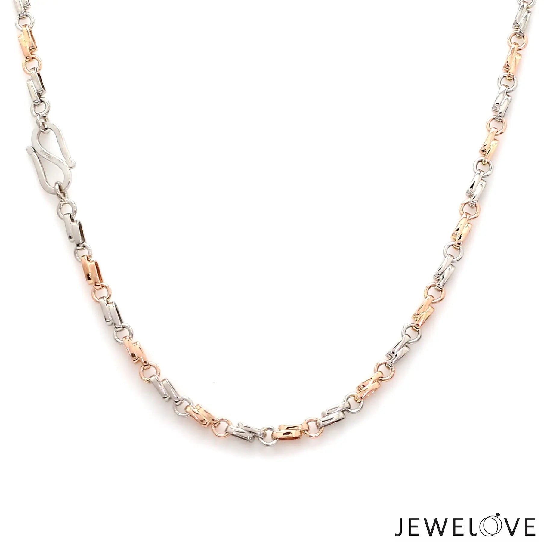 Designer Platinum Rose Gold Chain with Alternate Links JL PT CH 782   Jewelove.US