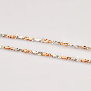 Designer Platinum Rose Gold Chain with Alternate Links JL PT CH 782   Jewelove.US