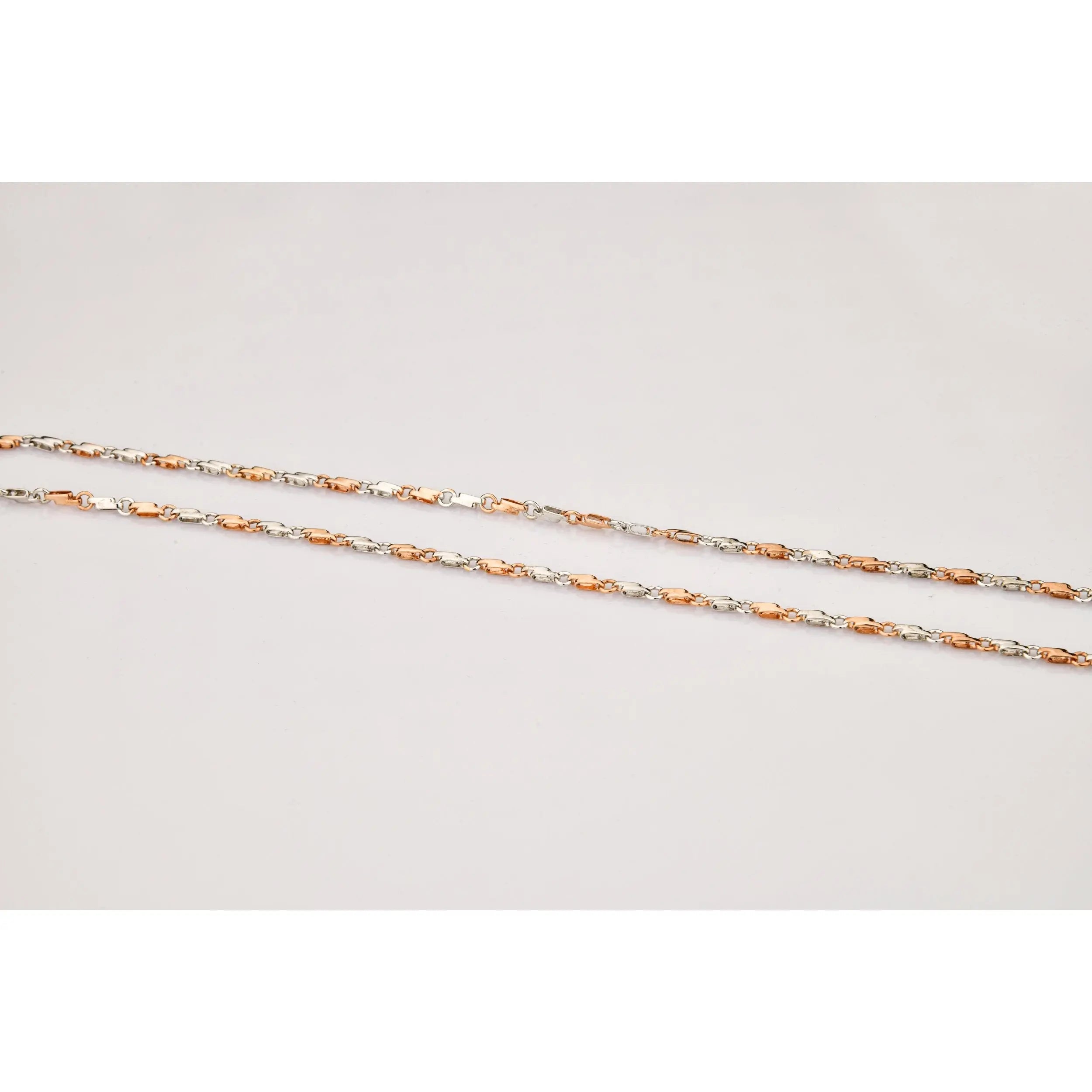 Designer Platinum Rose Gold Chain with Alternate Links JL PT CH 782   Jewelove.US