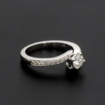 Load image into Gallery viewer, Designer Platinum Solitaire Engagement Ring with Curvy Shank with Diamonds JL PT 562   Jewelove.US
