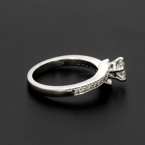 Designer Platinum Solitaire Engagement Ring with Curvy Shank with Diamonds JL PT 562   Jewelove.US