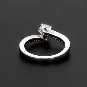 Designer Platinum Solitaire Engagement Ring with Curvy Shank with Diamonds JL PT 562   Jewelove.US