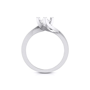 Designer Platinum Solitaire Engagement Ring with Diamond Studded Prongs JL PT G-122   Jewelove.US