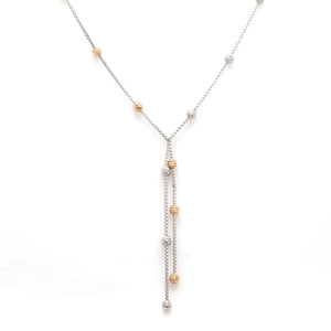 Designer Platinum & Rose Gold Balls Chain JL PT 840   Jewelove.US