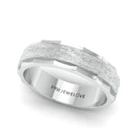 Load image into Gallery viewer, Designer Rough Texture Platinum Band with Cut Edges JL PT 663   Jewelove.US
