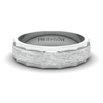 Load image into Gallery viewer, Designer Rough Texture Platinum Band with Cut Edges JL PT 663   Jewelove.US
