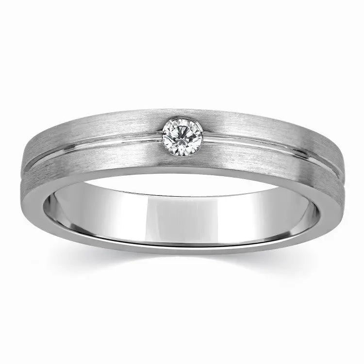 Designer Single Diamond Platinum Ring for Men JL PT 309   Jewelove